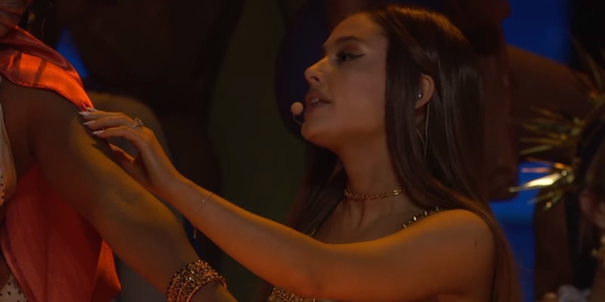 Ariana Grande performing ‘God Is a Woman’ at the 2018 MTV Video Music Awards in New York City