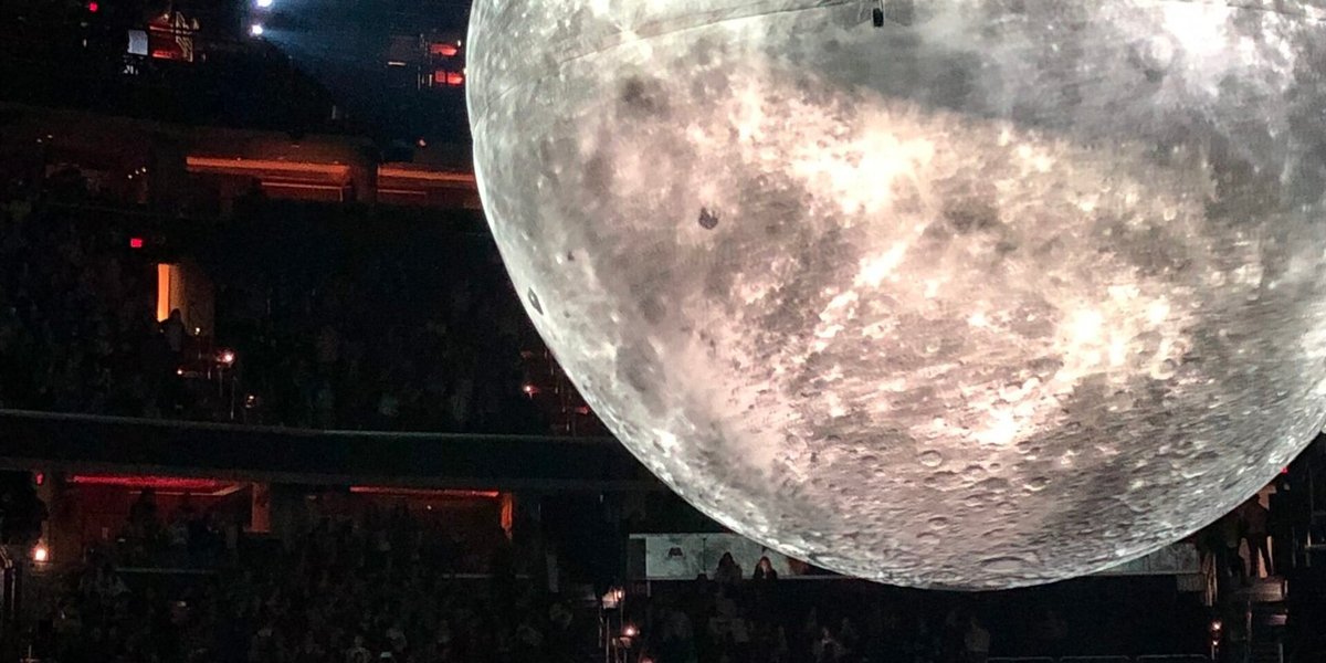 Ariana Grande performing on stage during her 2019 Sweetener World Tour