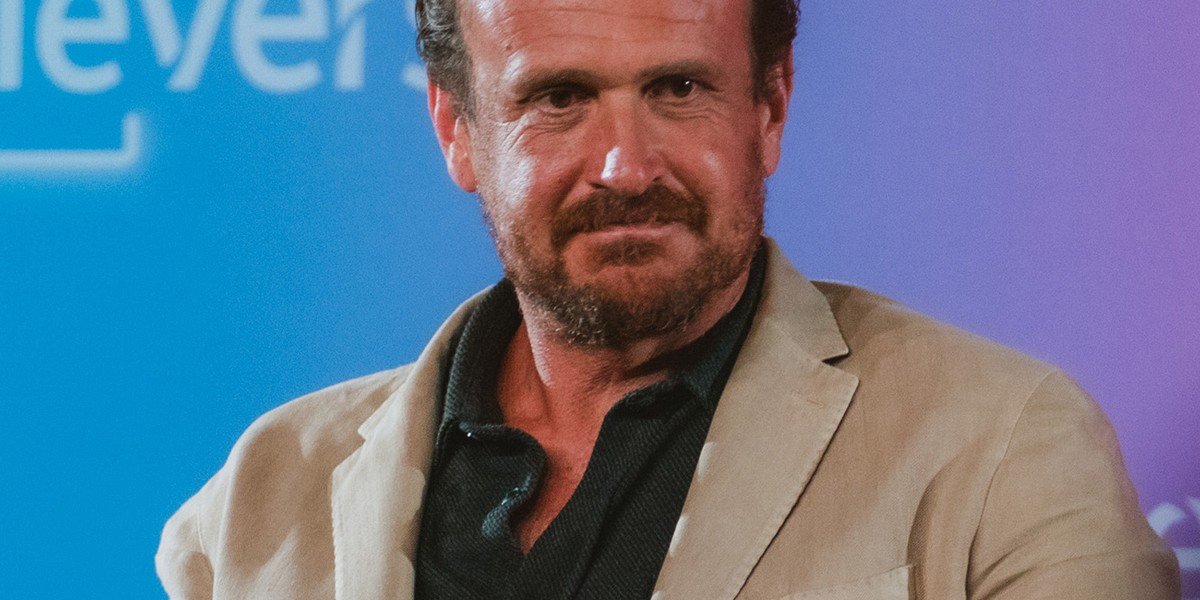 Jason Segel speaking at a Shrinking panel at Televerse 2025 in Los Angeles