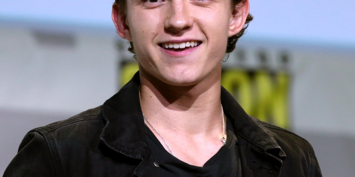 Close-up of Tom Holland speaking at the 2016 San Diego Comic-Con for Spider-Man: Homecoming